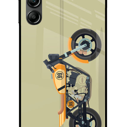 Vertical Speedster Samsung A14 5G Glass Case Back Cover by Casekaro