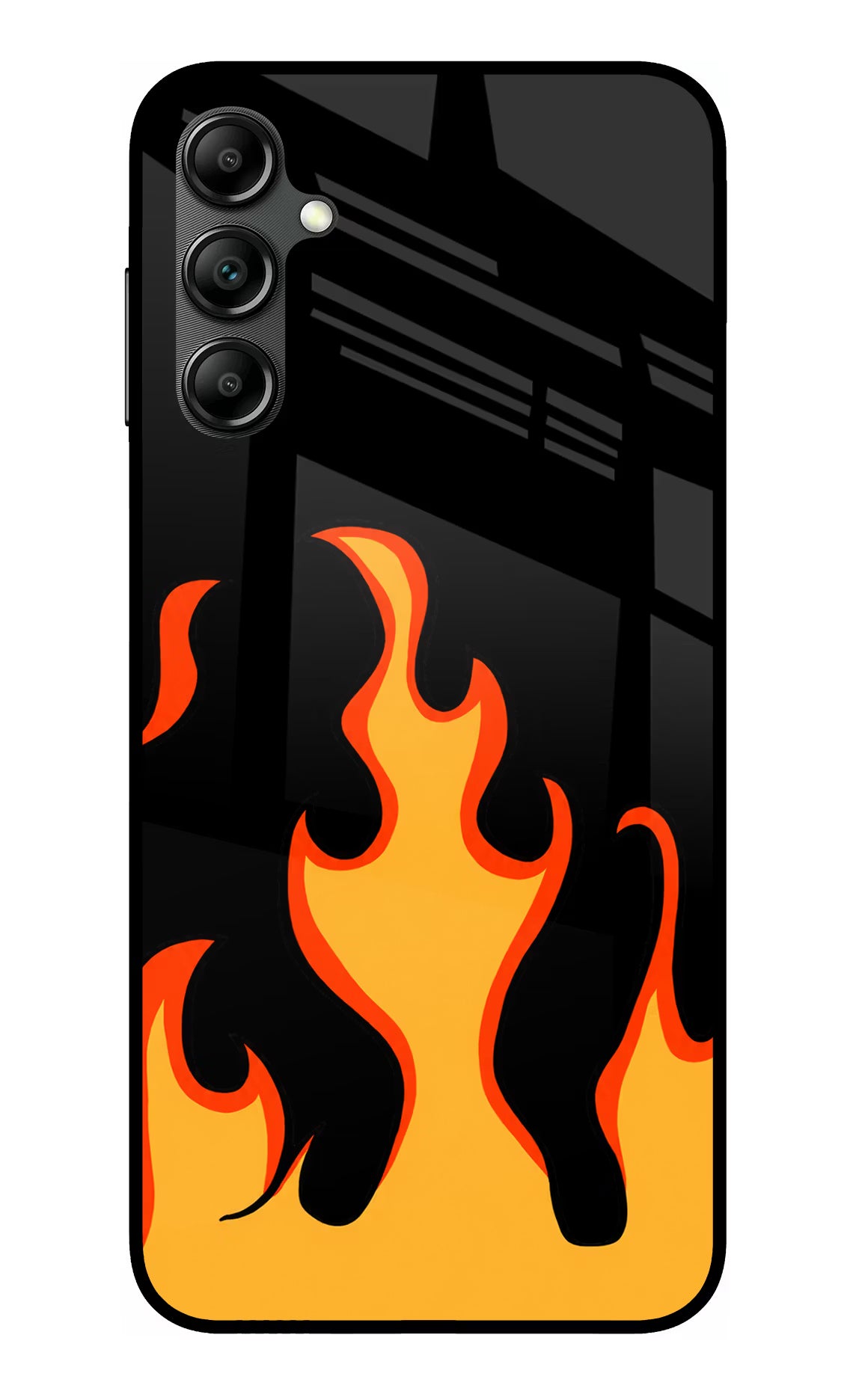 Fired Up – Black Samsung A14 5G Glass Case
