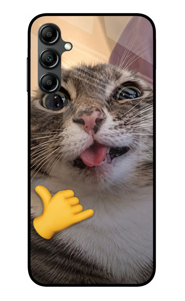 Silly Cat Call Samsung A14 5G Glass Case