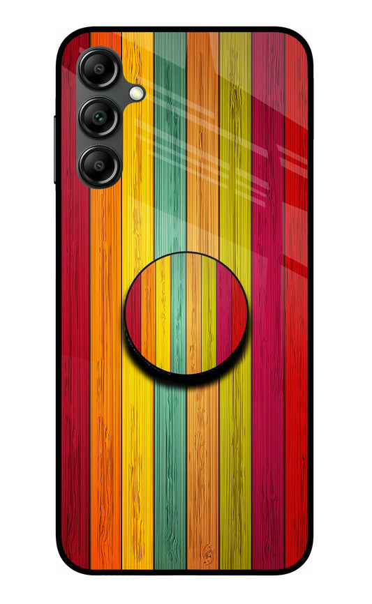 Multicolor Wooden Samsung A14 5G Glass Case