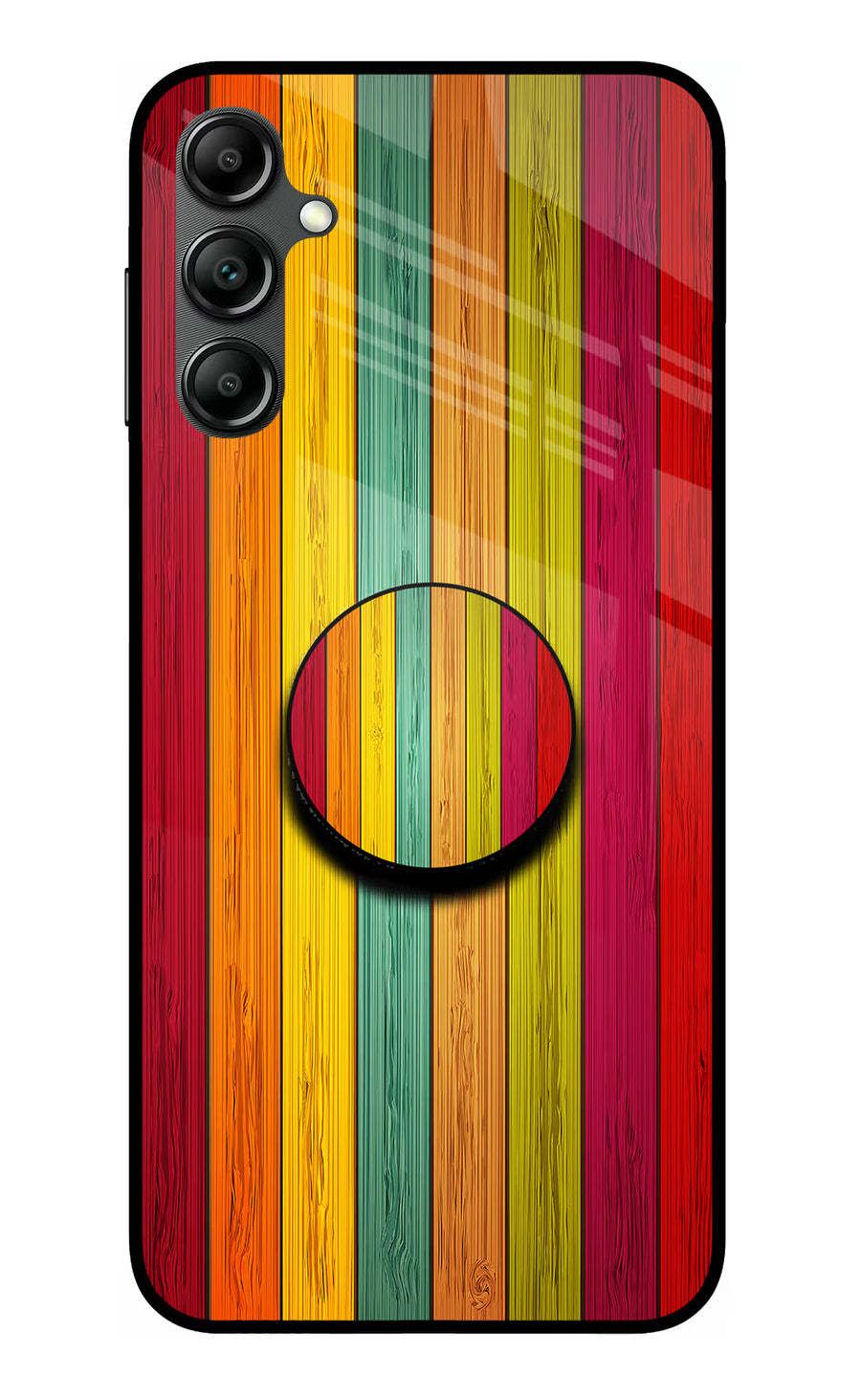 Multicolor Wooden Samsung A14 5G Pop Case, Glass case