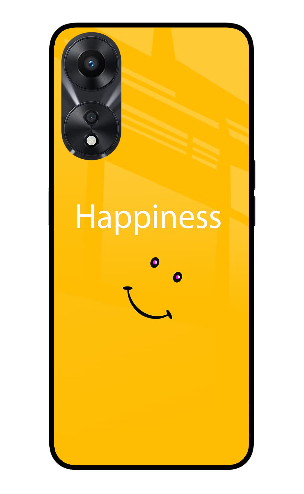 Happiness With Smiley Oppo A78 5G Glass Case Back Cover by Casekaro