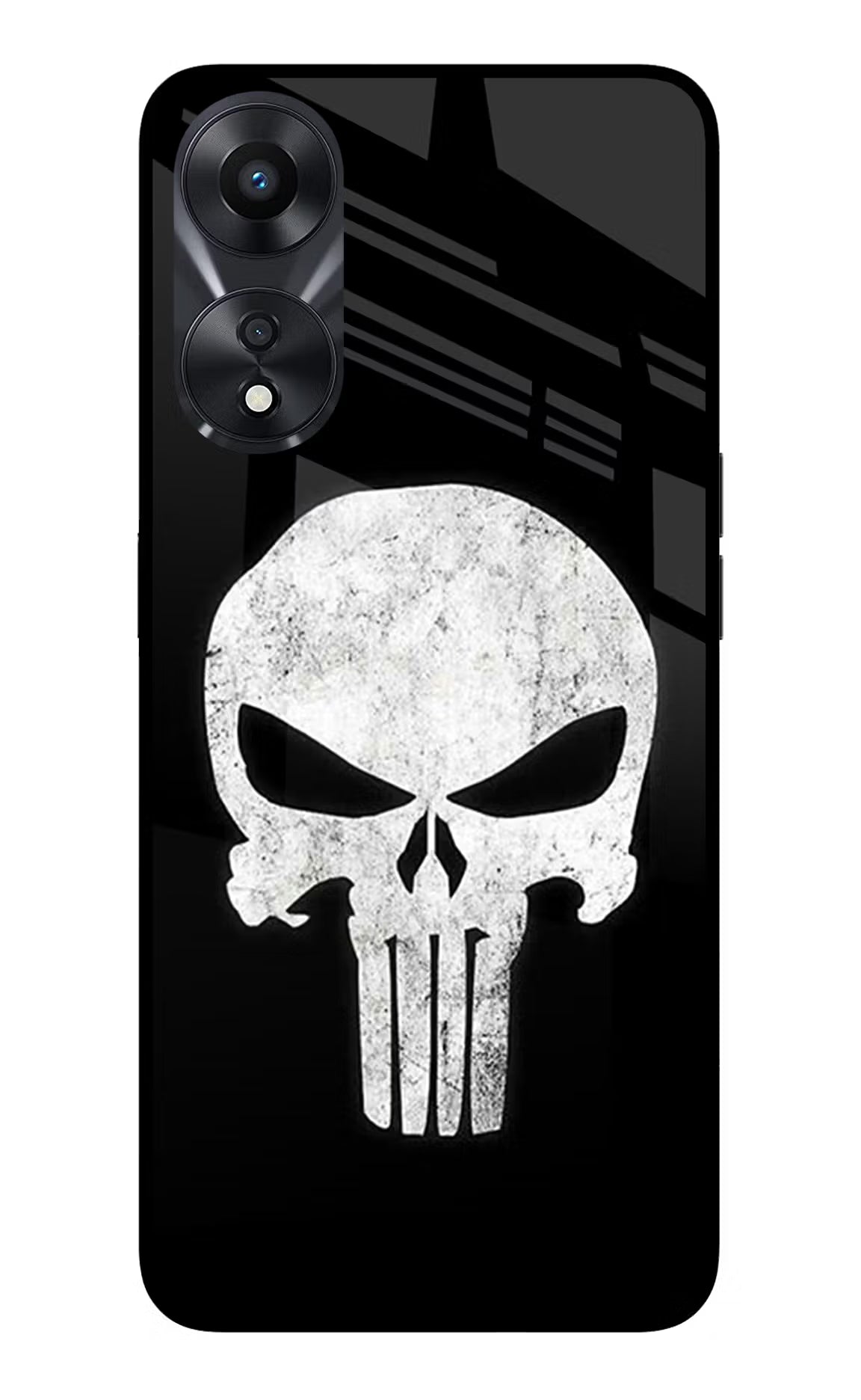 Punisher Skull Oppo A78 5G Glass Case Back Cover by Casekaro
