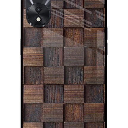 Wooden Cube Design Oppo A78 5G Glass Case