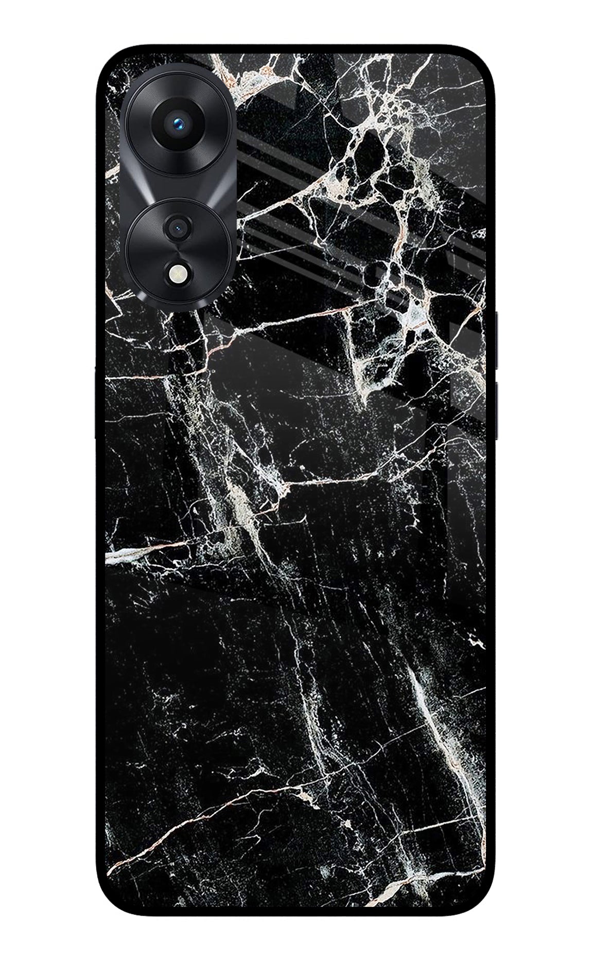 Black Marble Texture Oppo A78 5G Back Cover