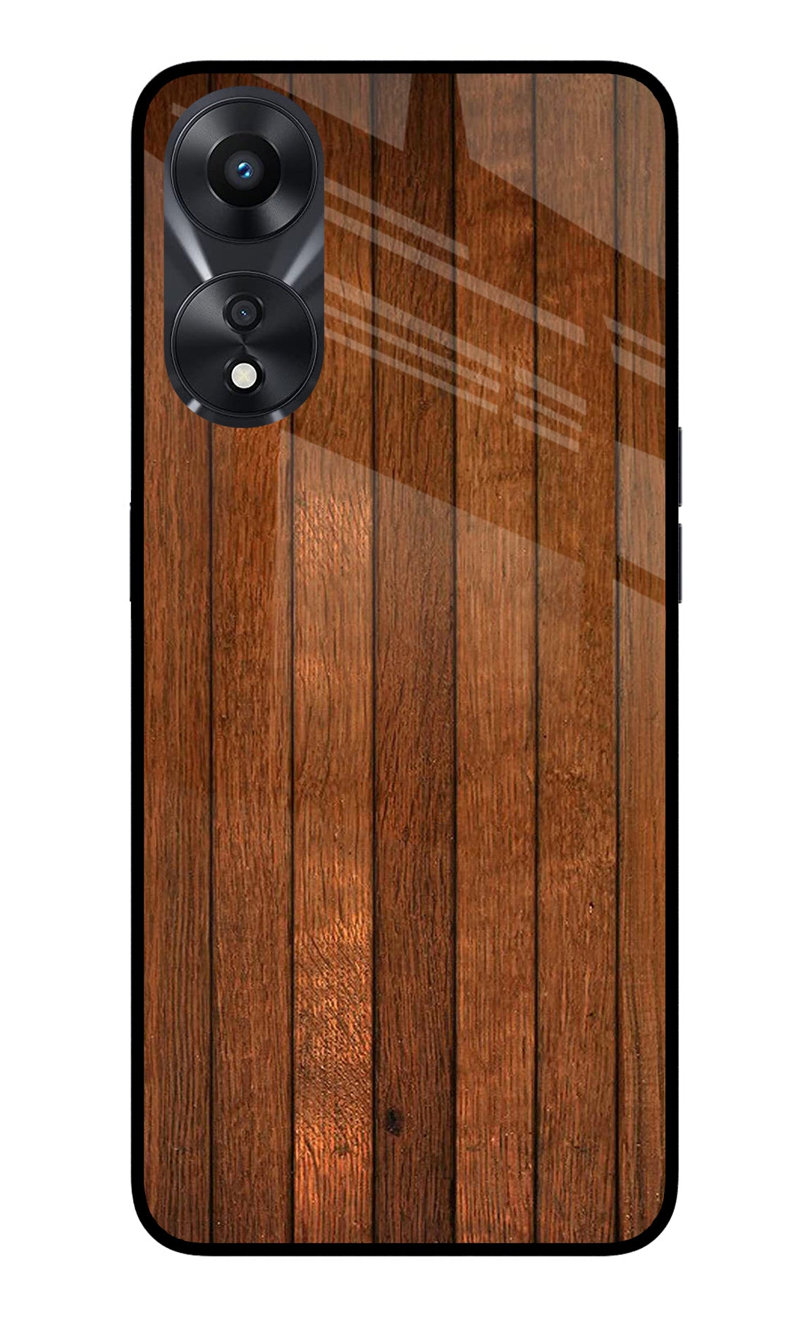 Wooden Artwork Bands Oppo A78 5G Glass Case