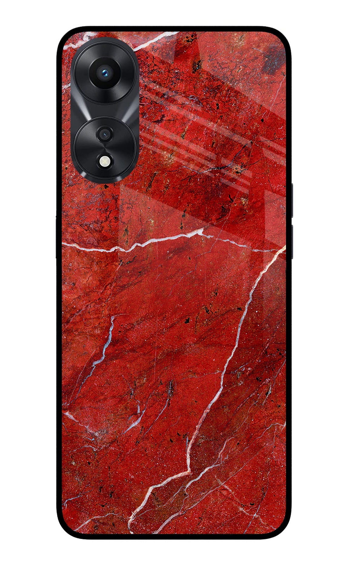 Red Marble Design Oppo A78 5G Glass Case