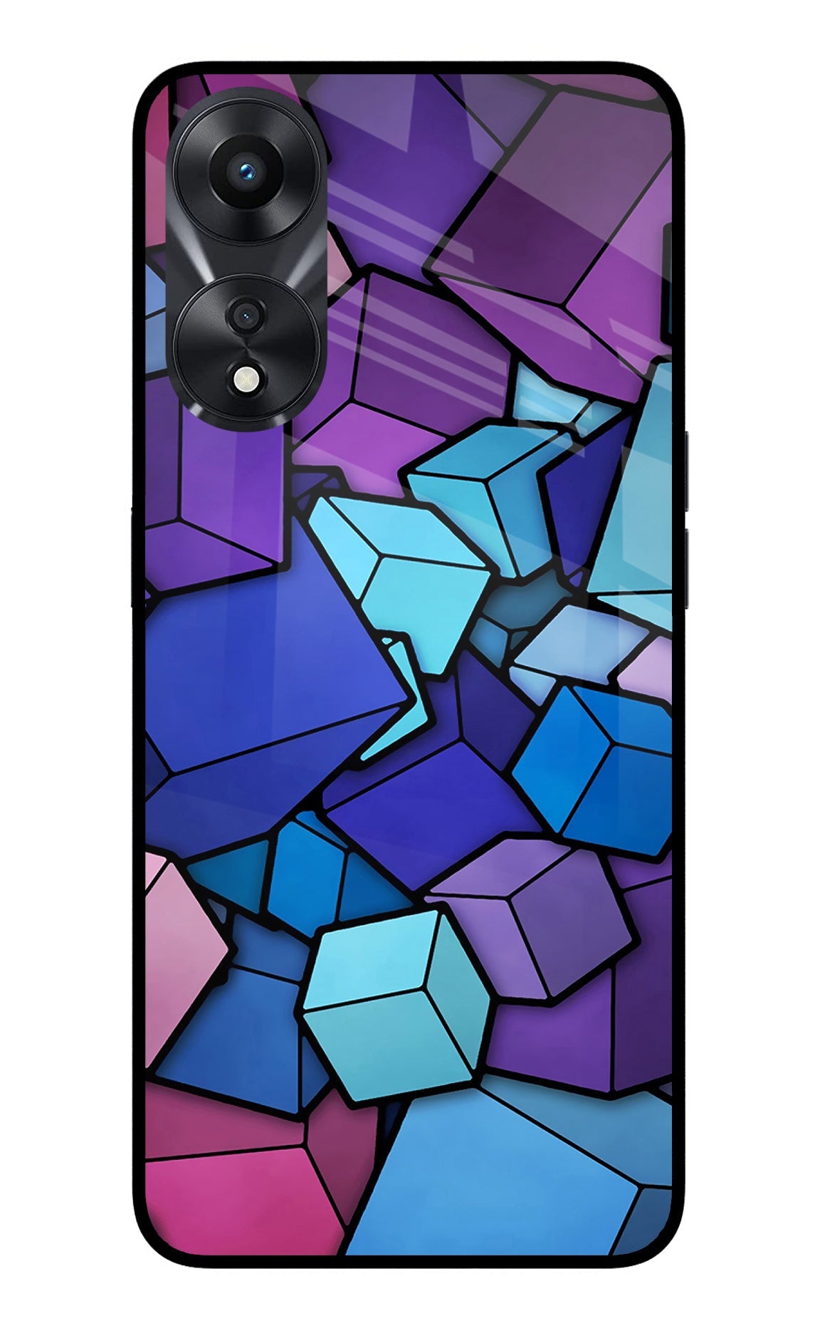 Cubic Abstract Oppo A78 5G Glass Case