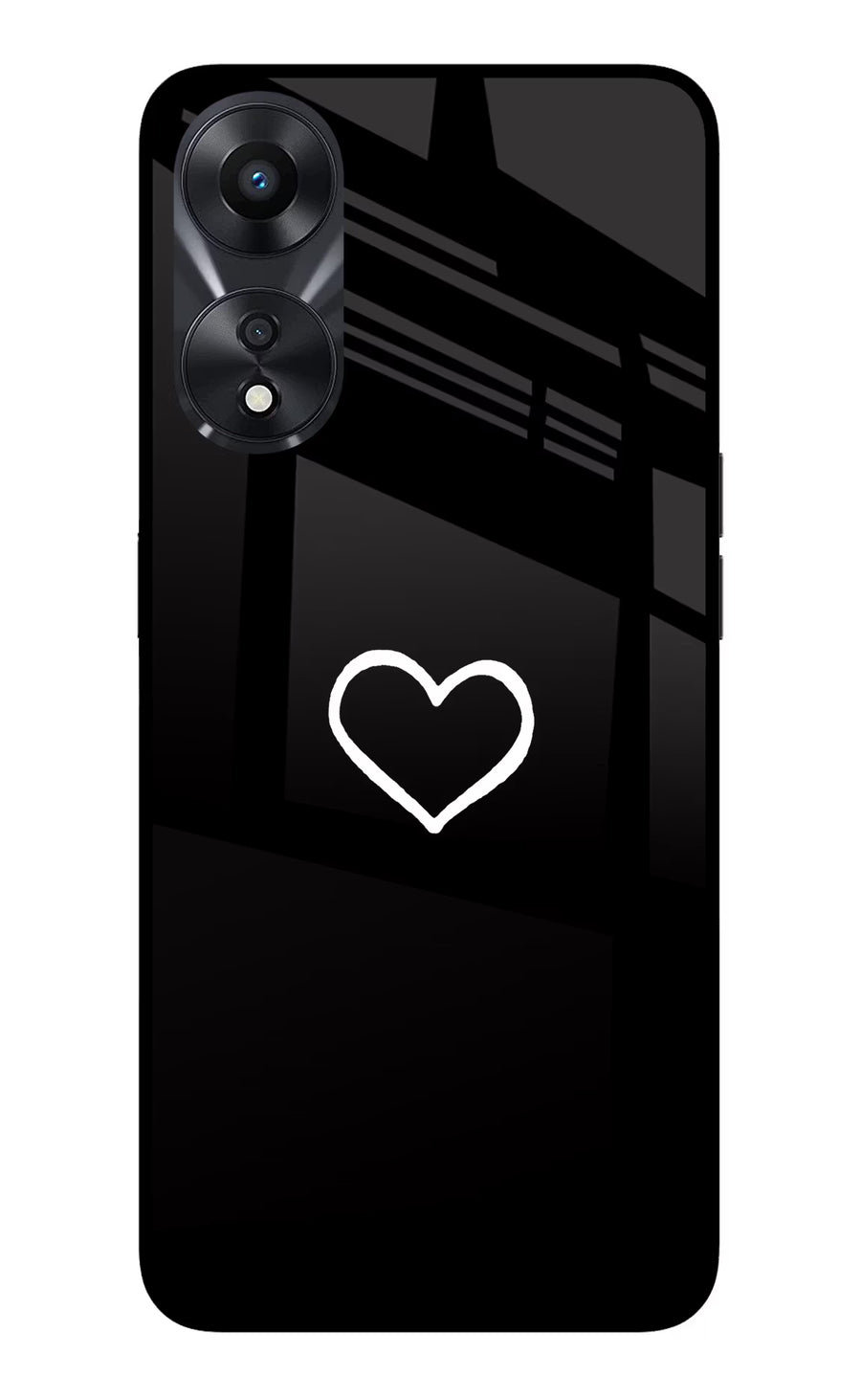 Heart Oppo A78 5G Back Cover, Glass case