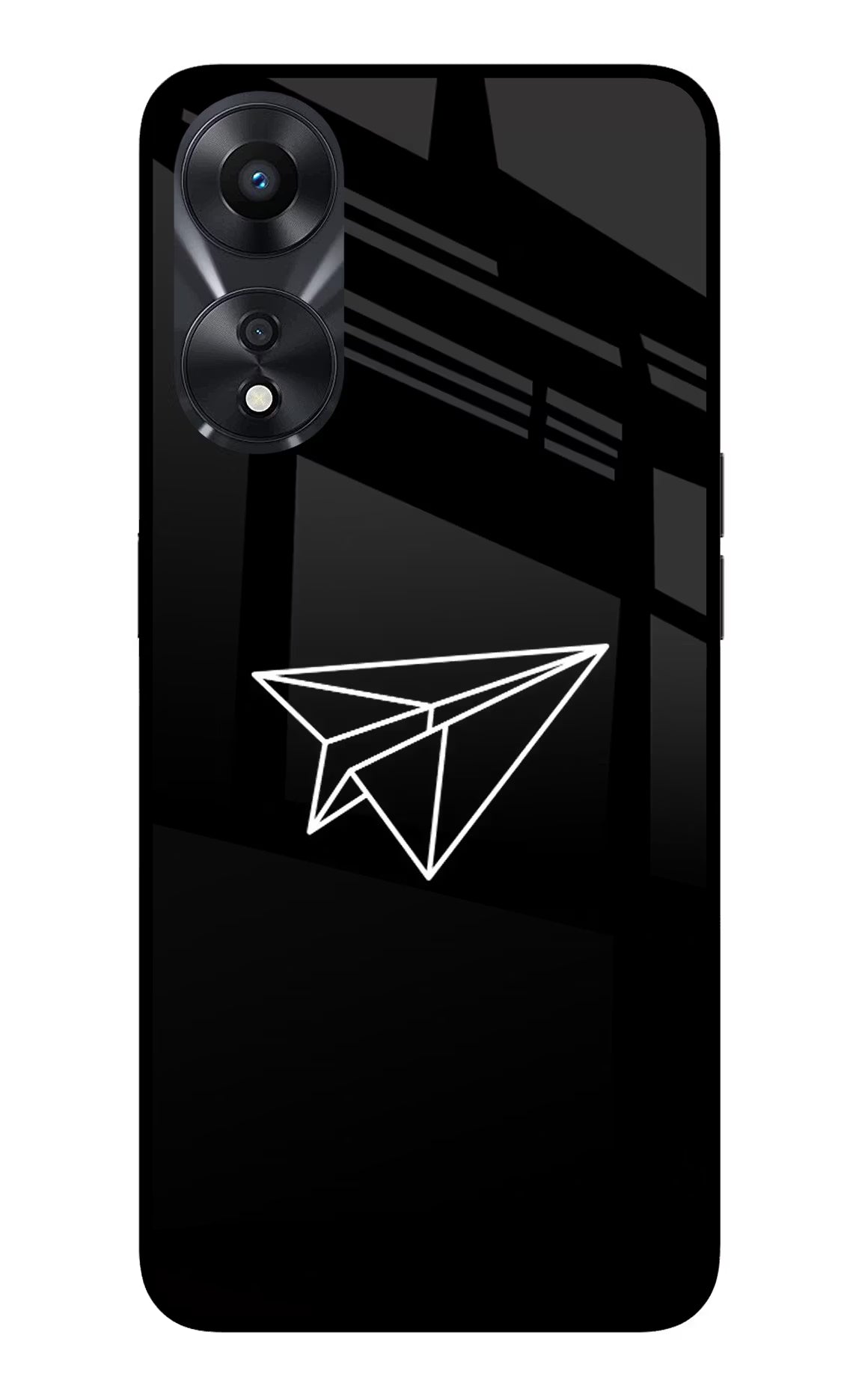 Paper Plane White Oppo A78 5G Glass Case