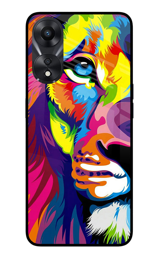 Lion Half Face Oppo A78 5G Glass Case