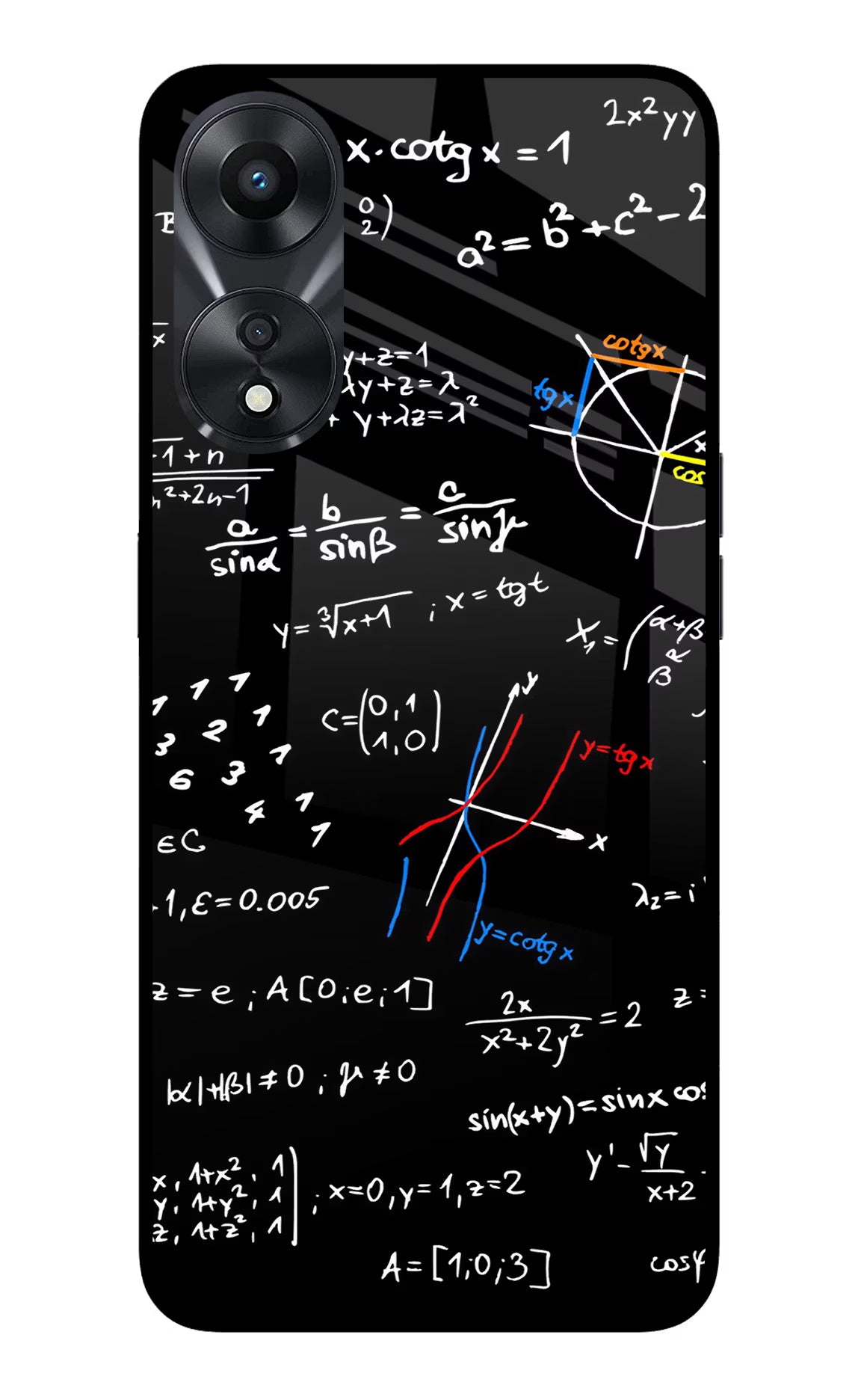 Mathematics Formula Oppo A78 5G Glass Case Back Cover by Casekaro