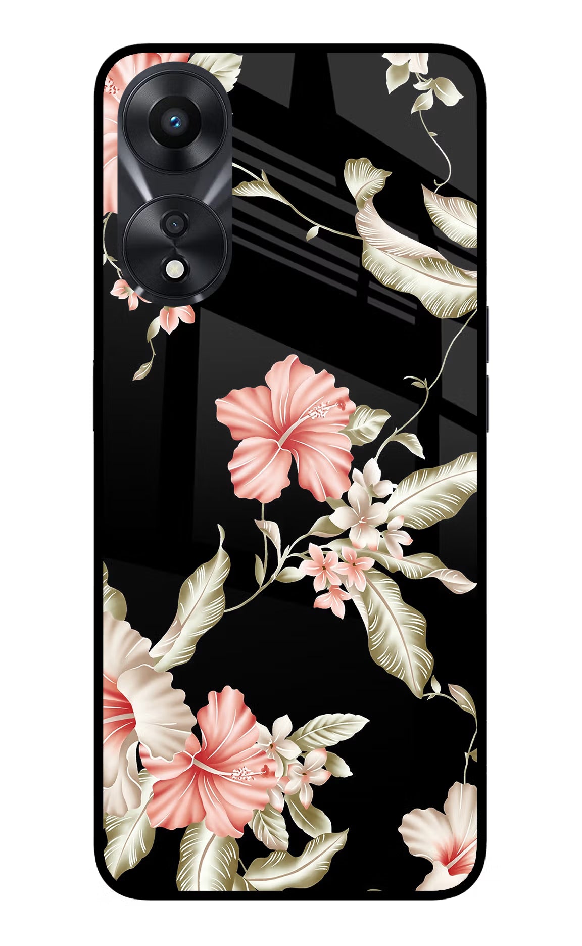 Flowers Oppo A78 5G Glass Case Back Cover by Casekaro