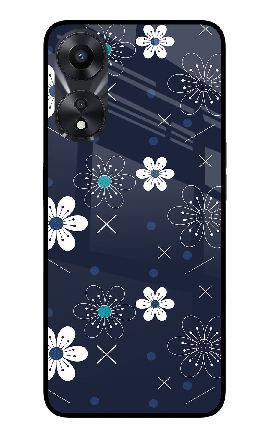 Flowers Oppo A78 5G Back Cover, Glass case