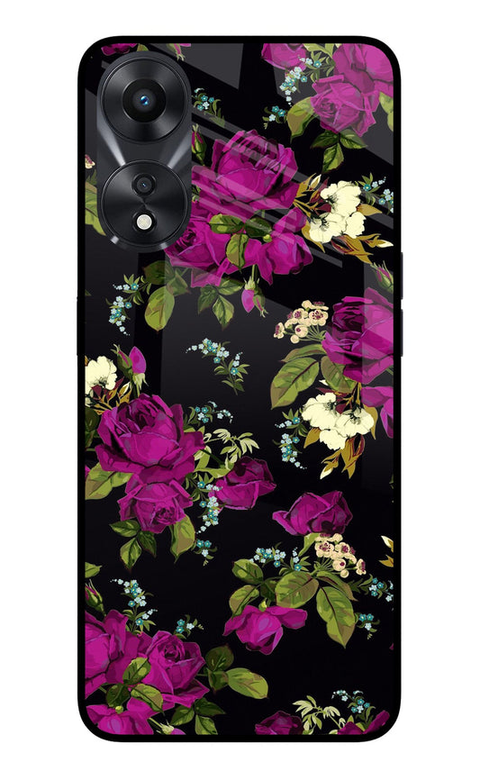 Flowers Oppo A78 5G Glass Case