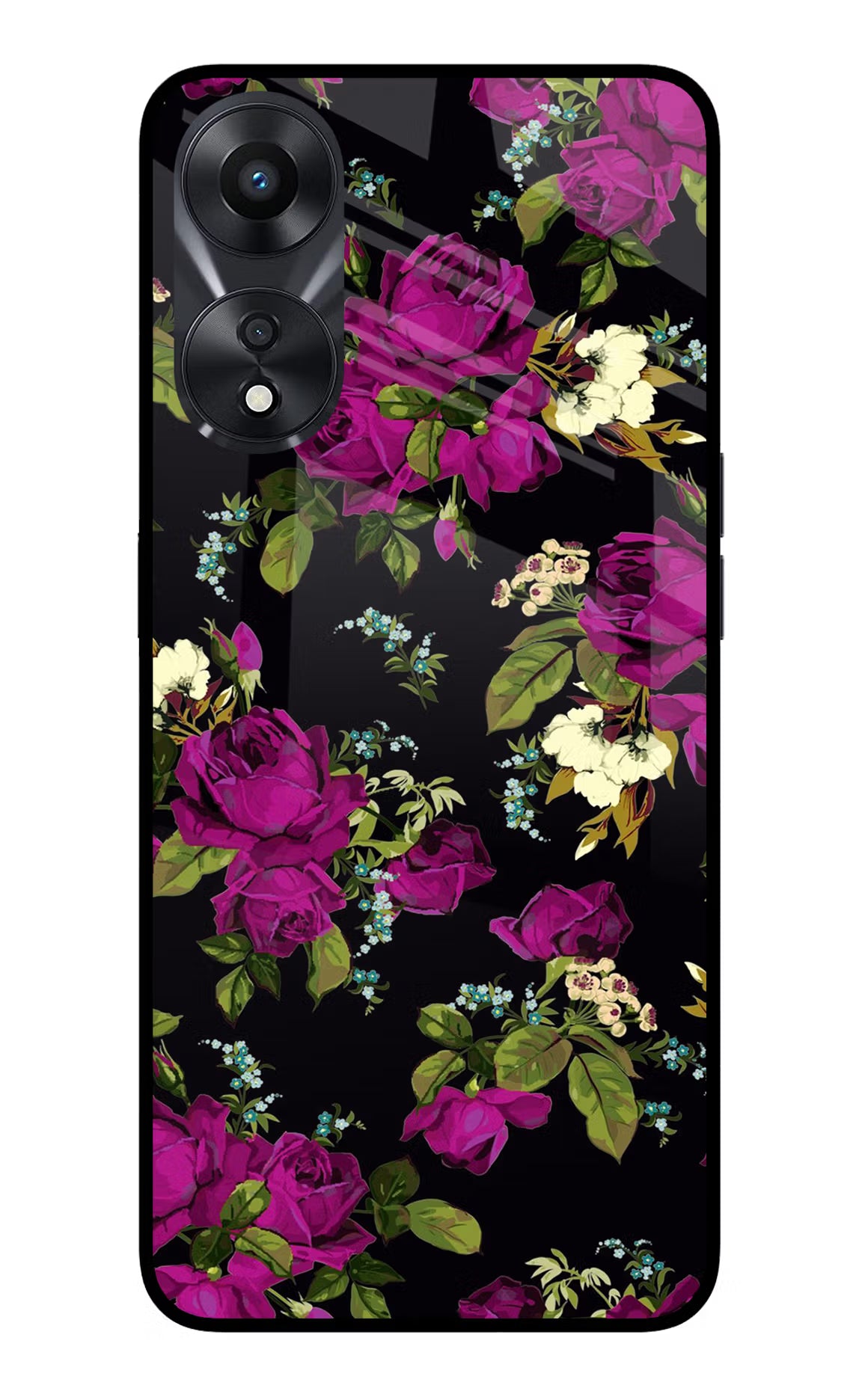 Flowers Oppo A78 5G Glass Case Back Cover by Casekaro