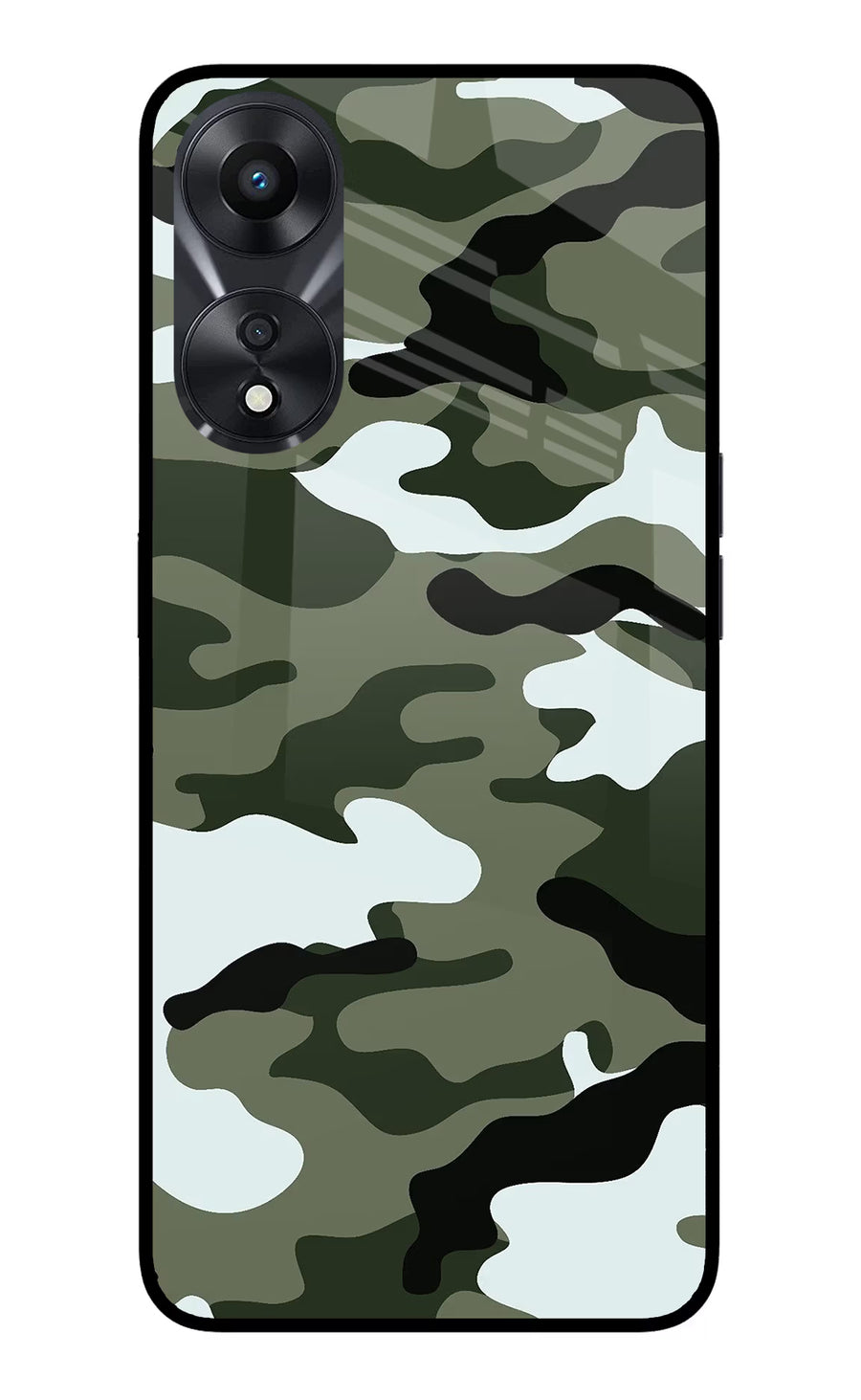 Camouflage Oppo A78 5G Back Cover, Glass case