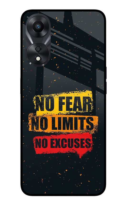No Fear No Limits No Excuse Oppo A78 5G Glass Case