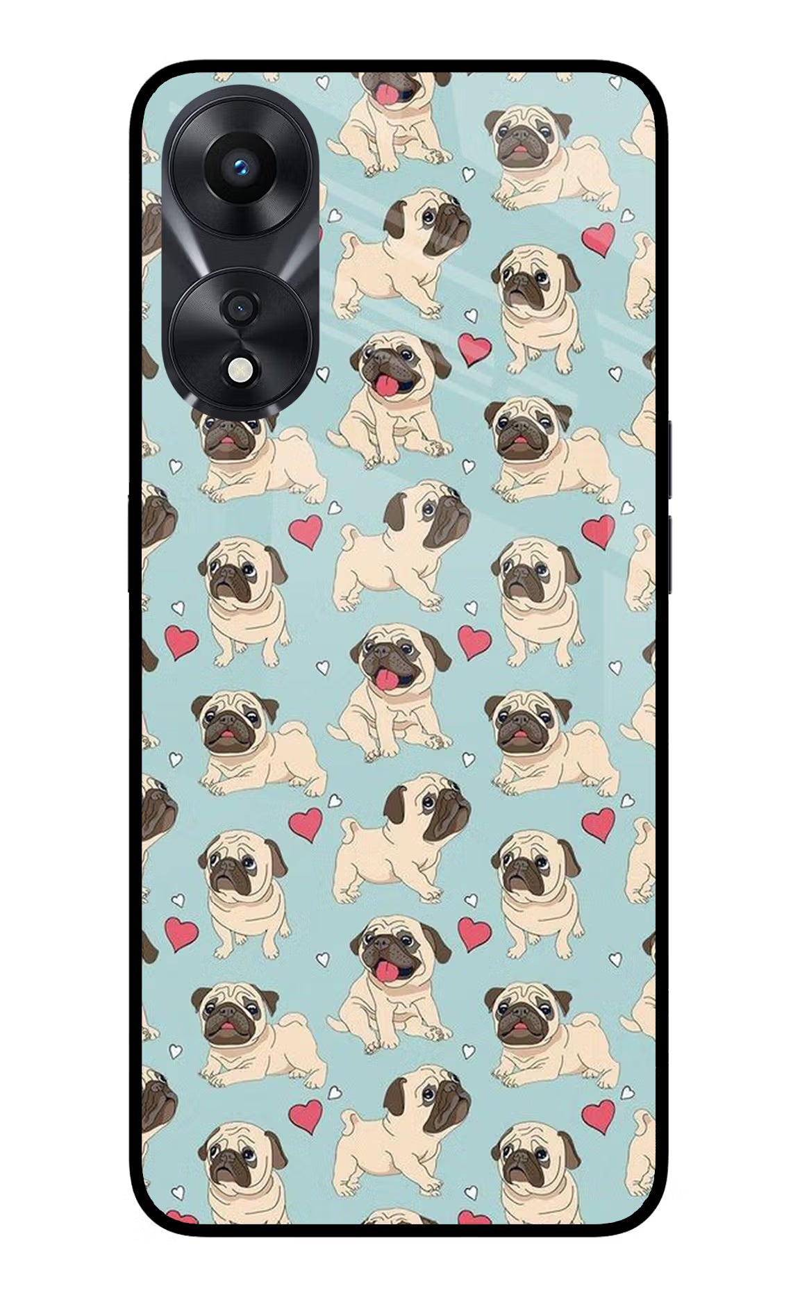 Pug Dog Oppo A78 5G Glass Case Back Cover by Casekaro