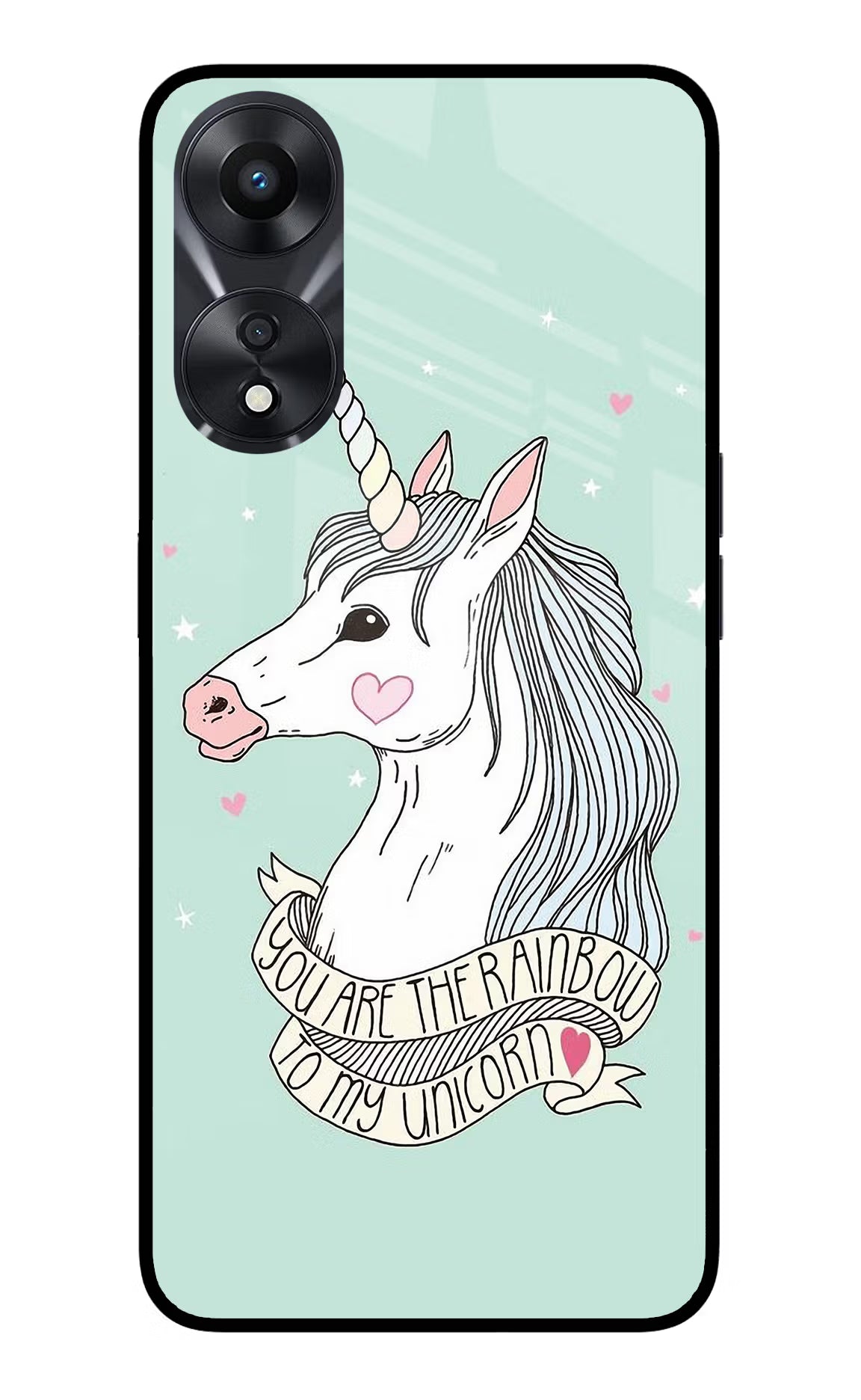 Unicorn Wallpaper Oppo A78 5G Glass Case Back Cover by Casekaro