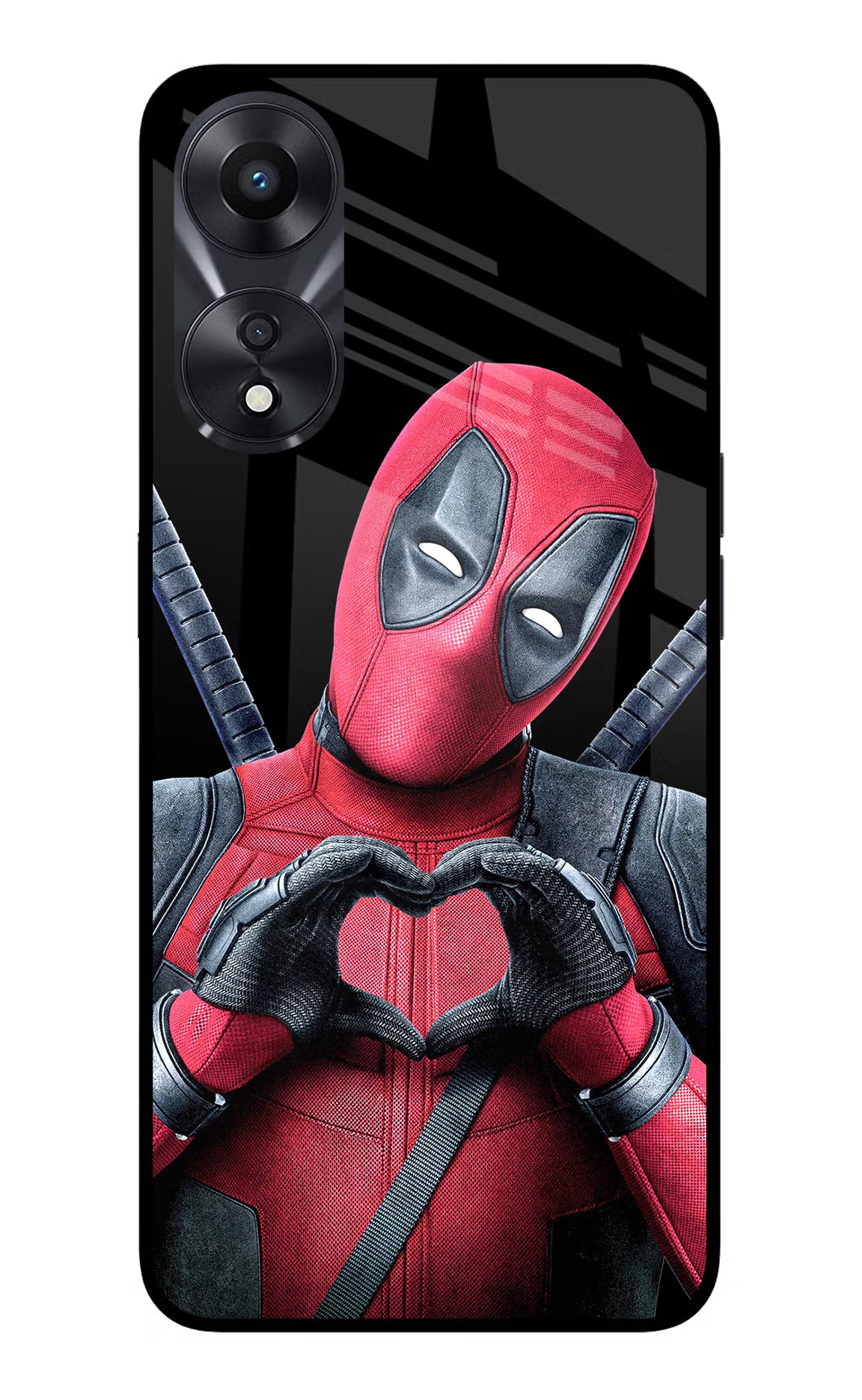 Deadpool Oppo A78 5G Glass Case Back Cover by Casekaro