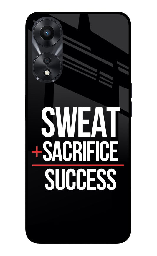 Sweat Sacrifice Success Oppo A78 5G Glass Case