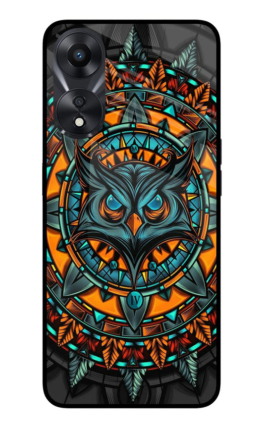 Angry Owl Art Oppo A78 5G Glass Case