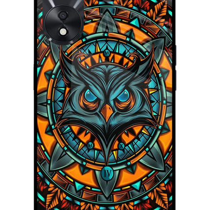 Angry Owl Art Oppo A78 5G Glass Case Back Cover by Casekaro