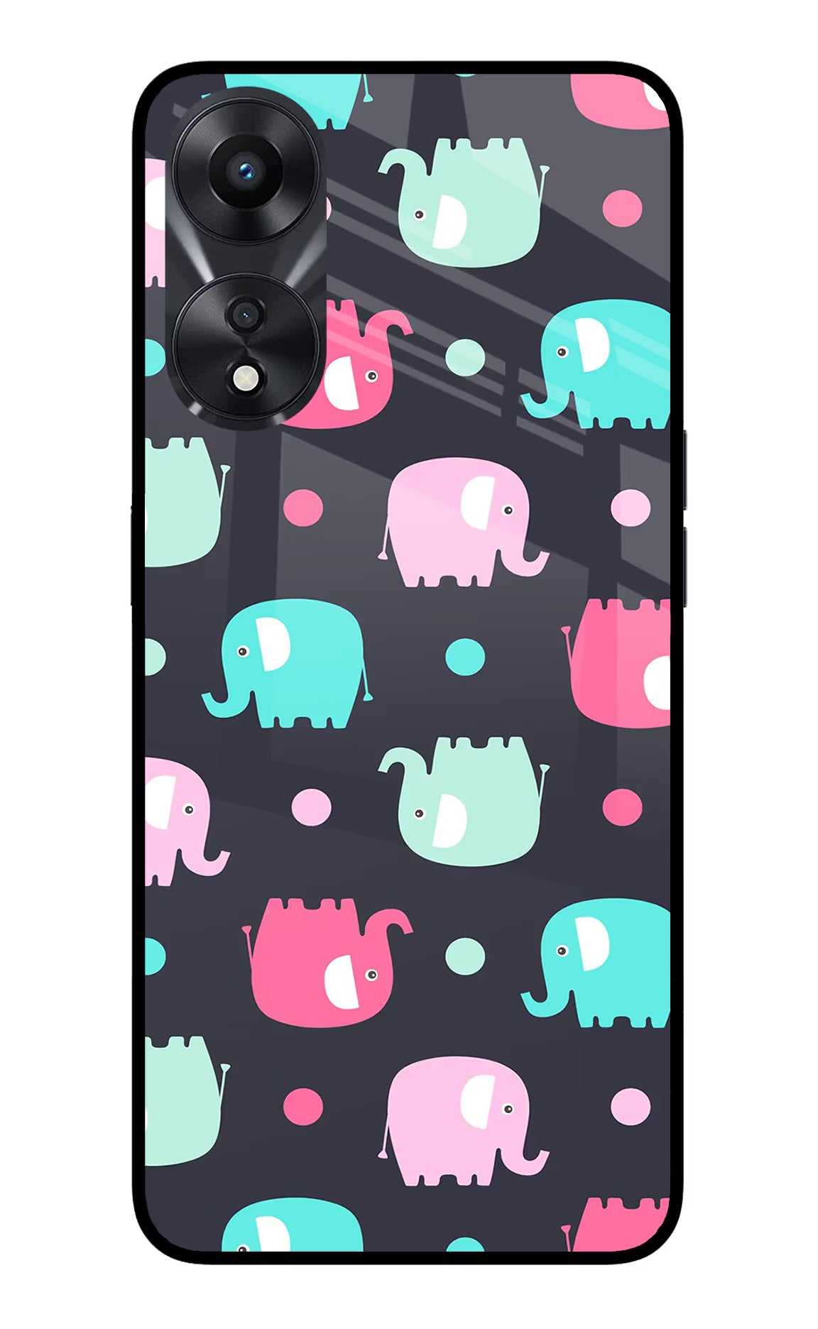 Elephants Oppo A78 5G Glass Case Back Cover by Casekaro