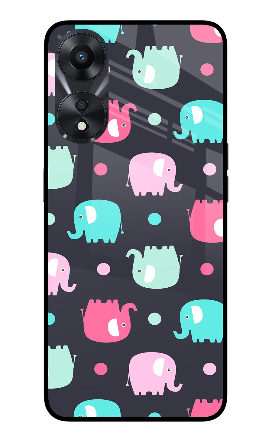 Elephants Oppo A78 5G Back Cover, Glass case