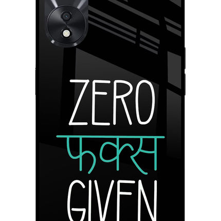 Zero Fucks Given Oppo A78 5G Glass Case Back Cover by Casekaro