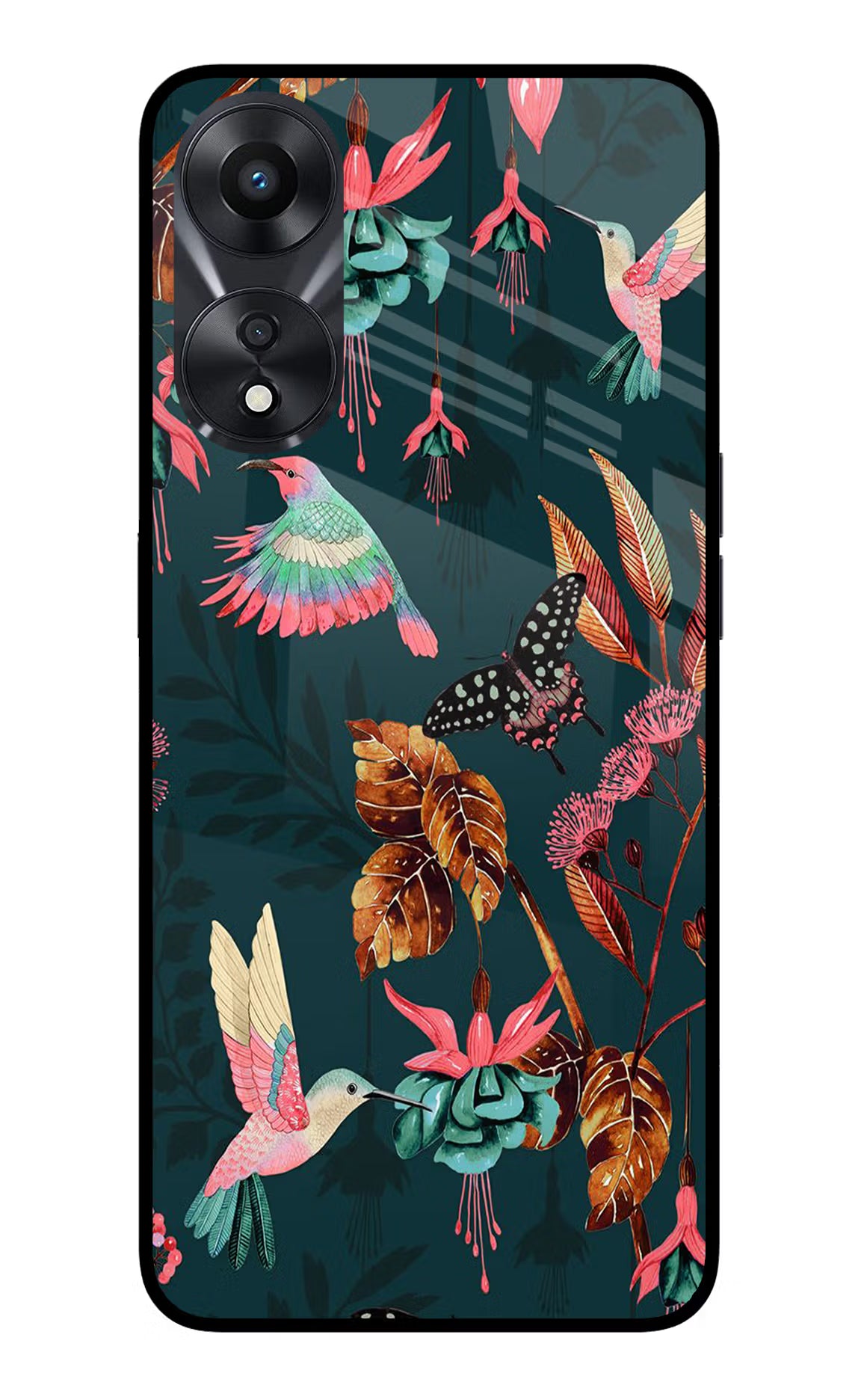 Birds Oppo A78 5G Glass Case Back Cover by Casekaro