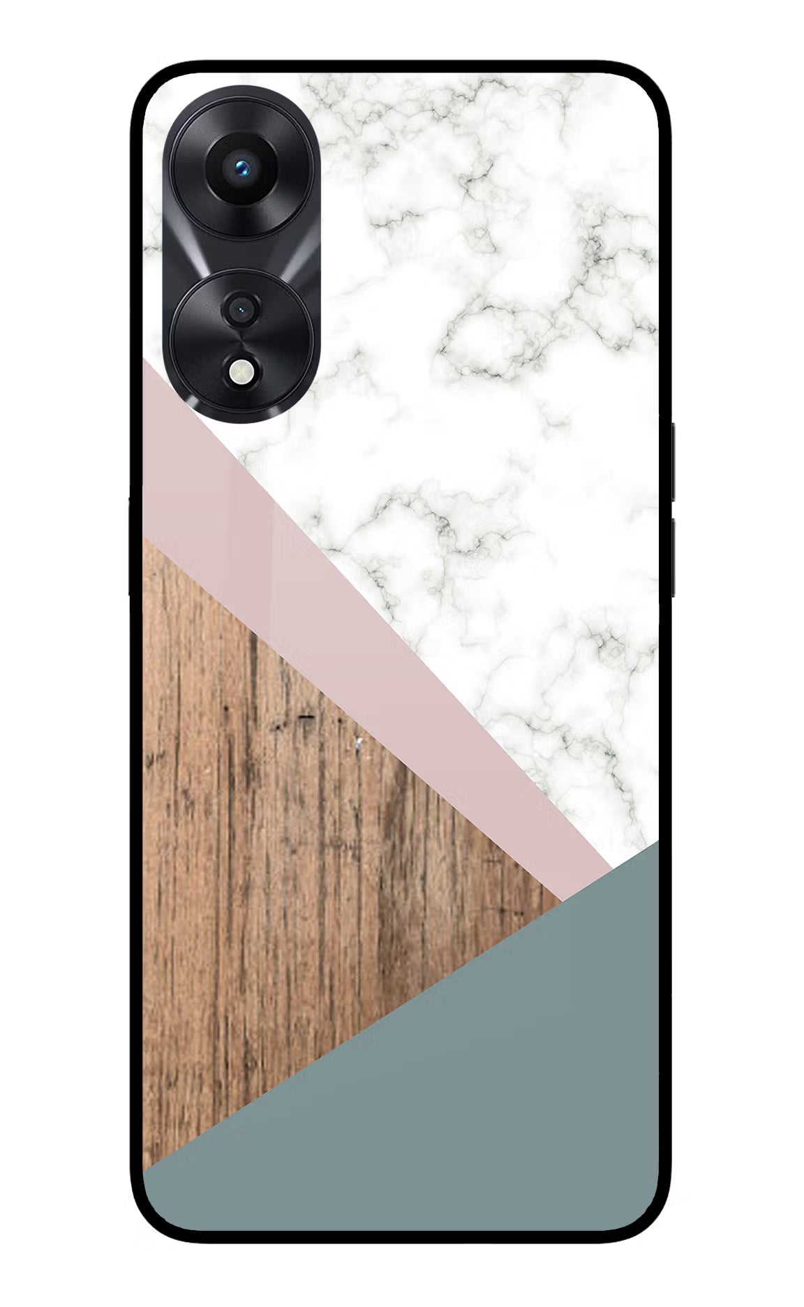 Marble wood Abstract Oppo A78 5G Glass Case Back Cover by Casekaro