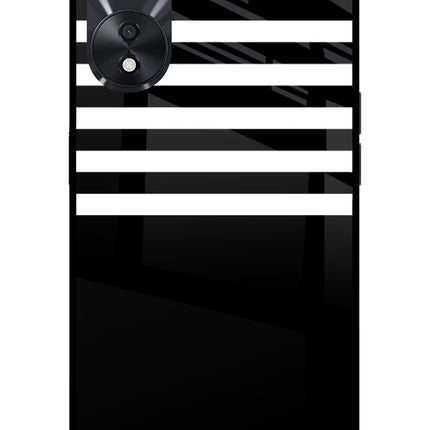 Black and White Print Oppo A78 5G Glass Case Back Cover by Casekaro