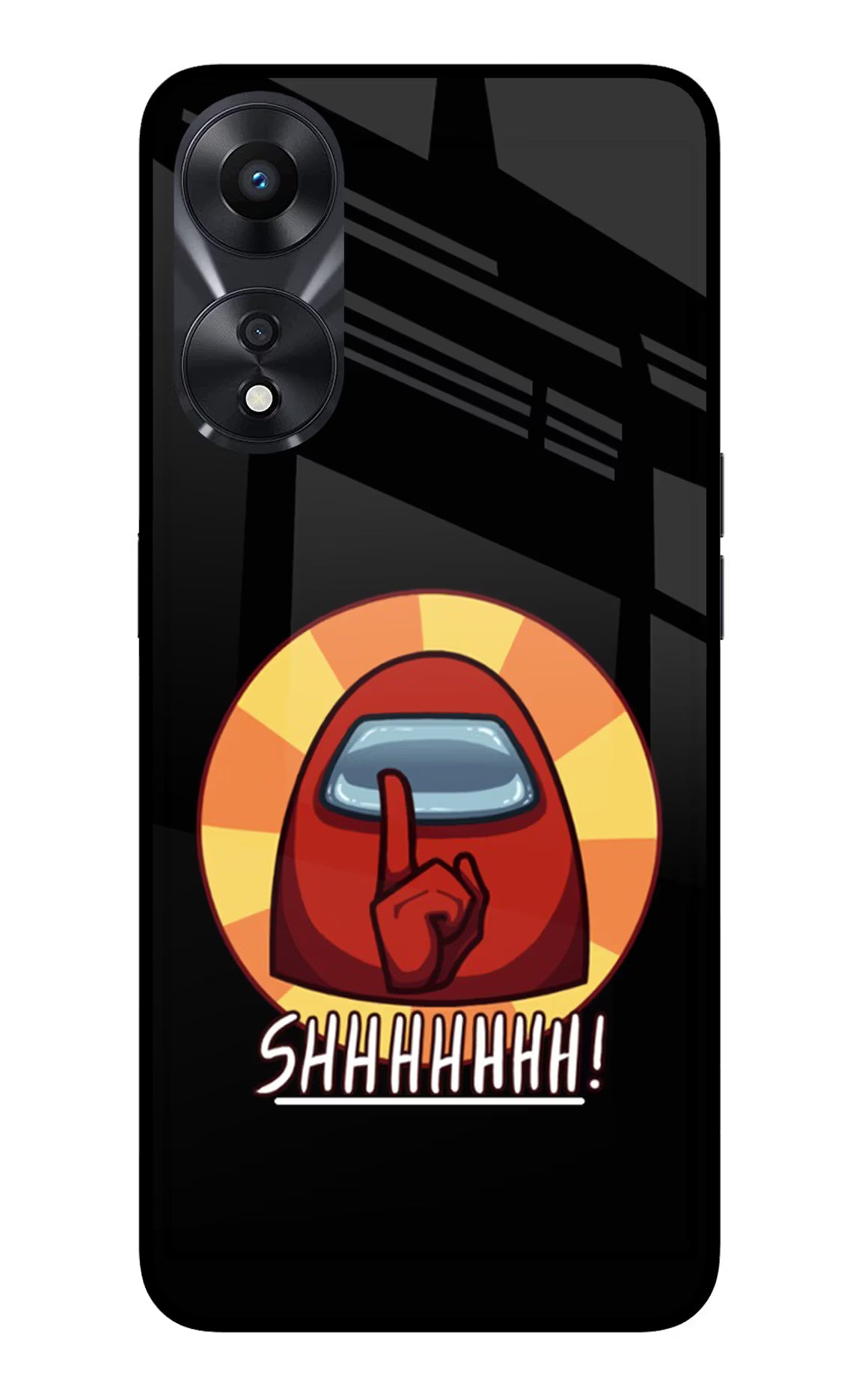 Among Us Shhh! Oppo A78 5G Glass Case Back Cover by Casekaro