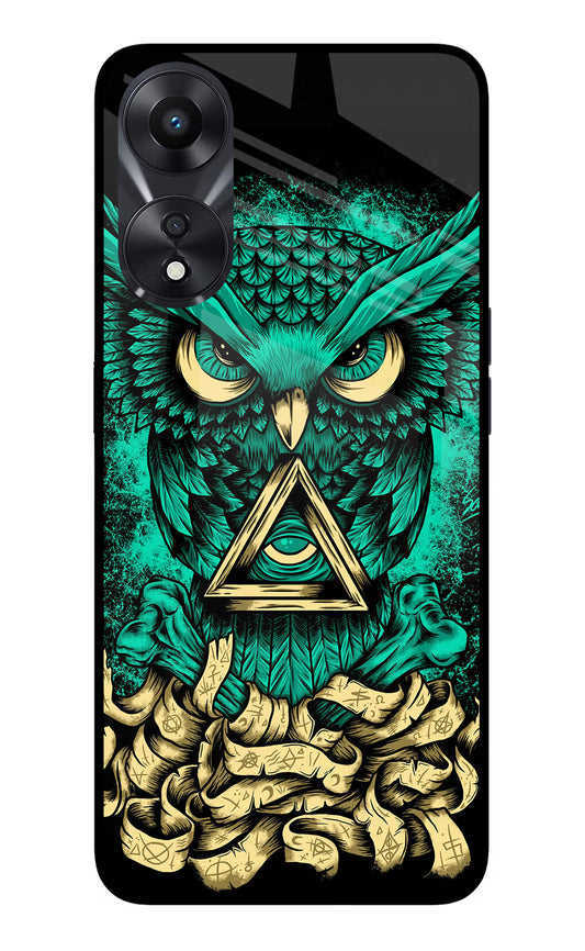 Green Owl Oppo A78 5G Glass Case
