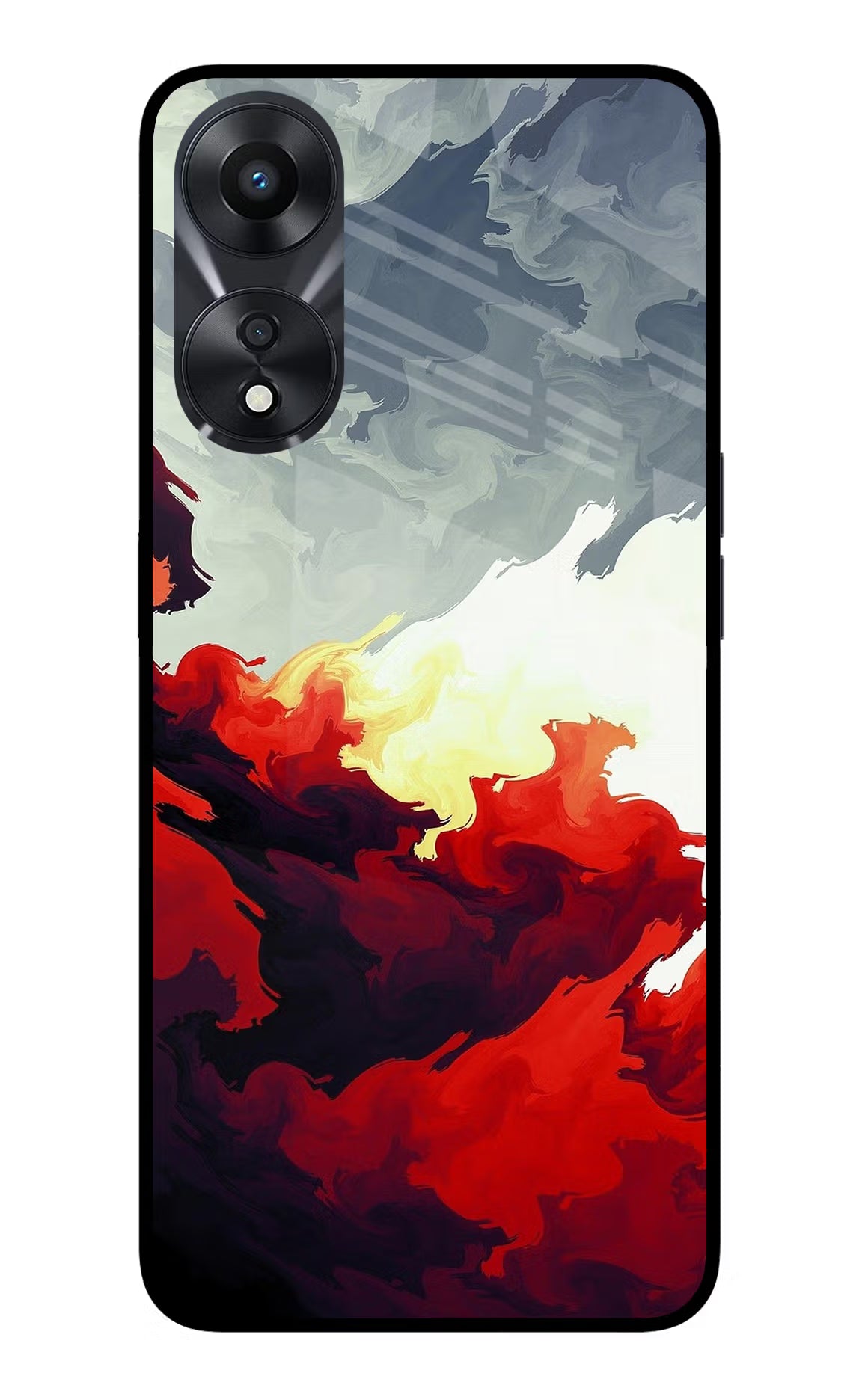 Fire Cloud Oppo A78 5G Glass Case Back Cover by Casekaro