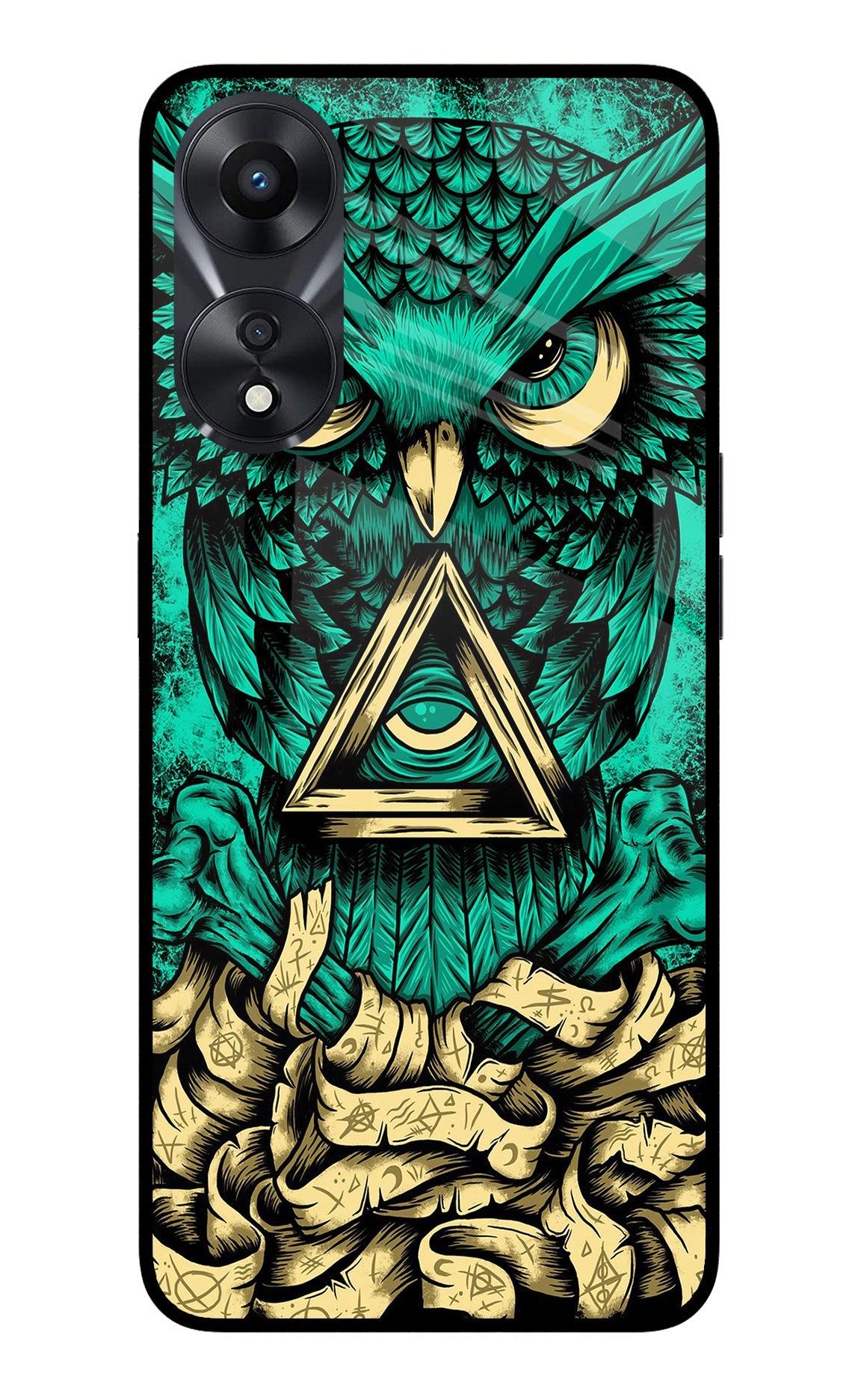 Green Owl Oppo A78 5G Glass Case