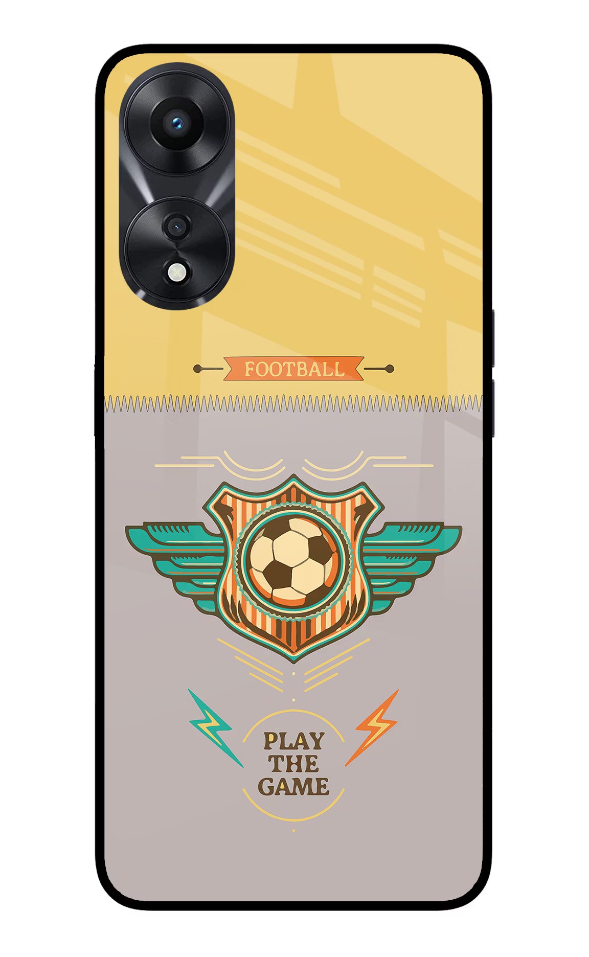 Football Oppo A78 5G Glass Case Back Cover by Casekaro