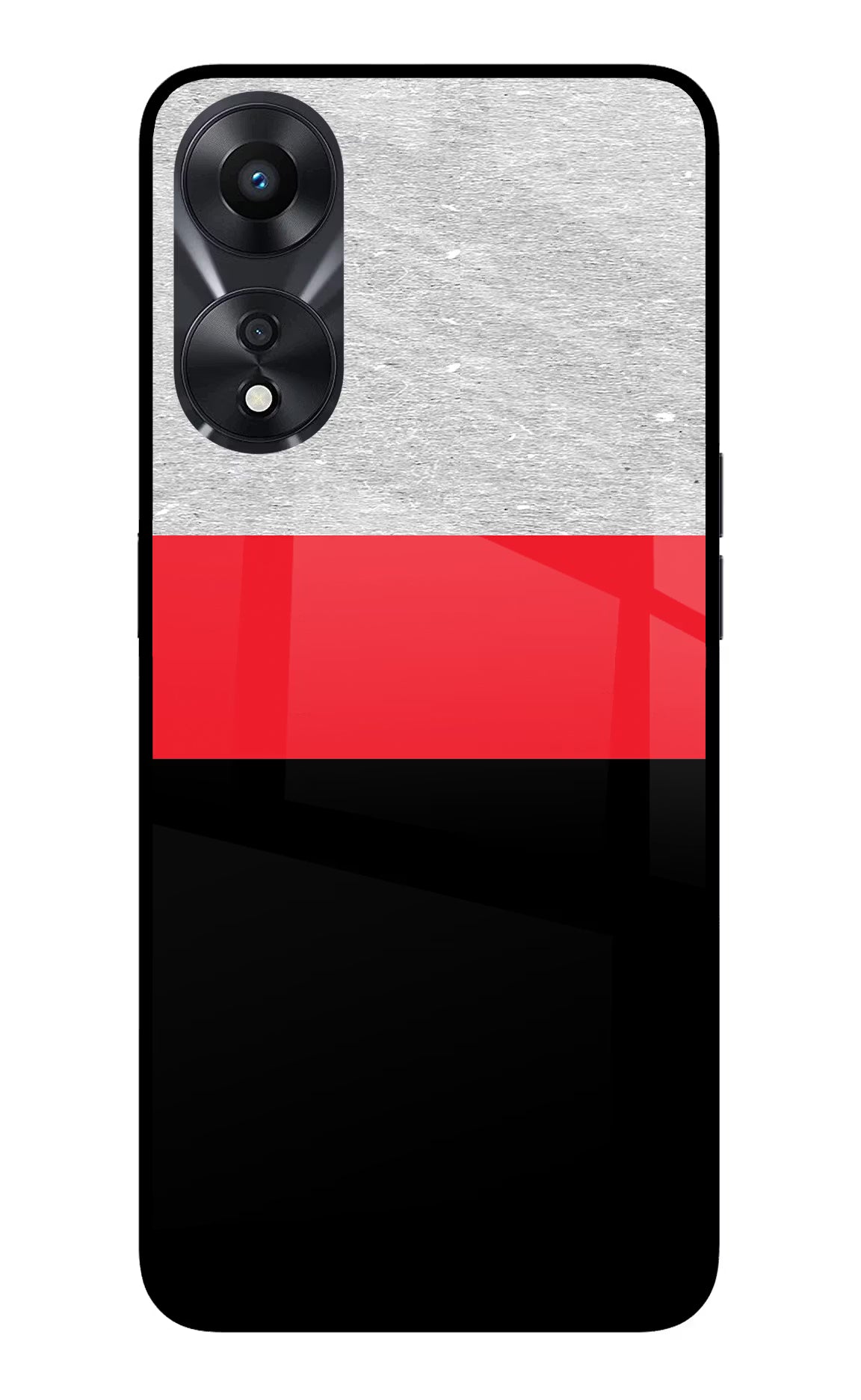 Tri Color Pattern Oppo A78 5G Glass Case Back Cover by Casekaro