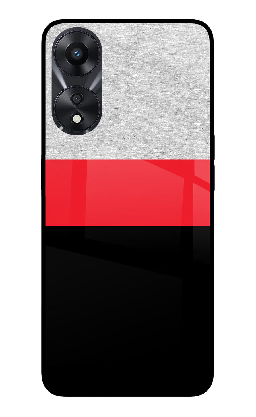 Tri Color Pattern Oppo A78 5G Back Cover, Glass case