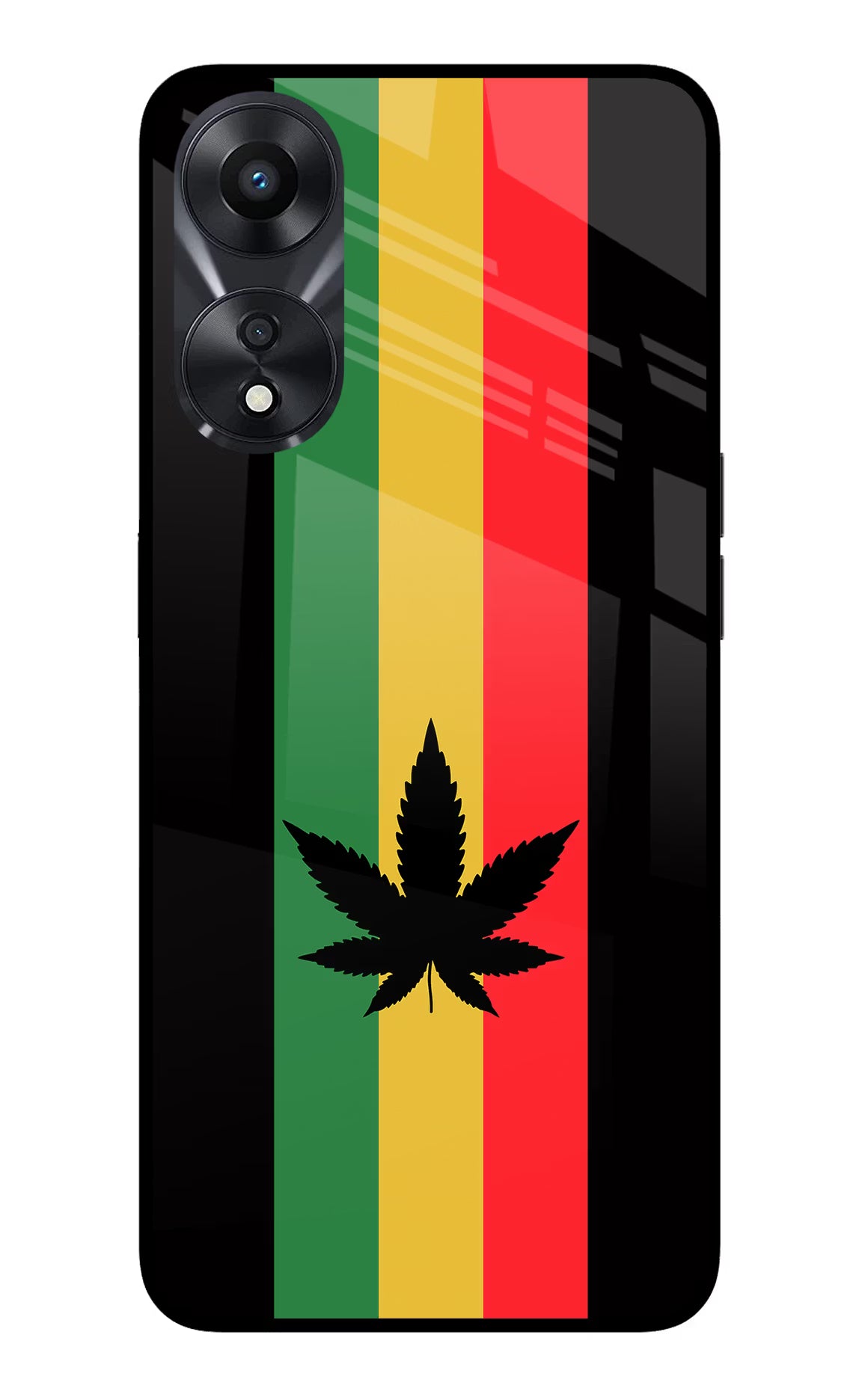 Weed Flag Oppo A78 5G Glass Case Back Cover by Casekaro
