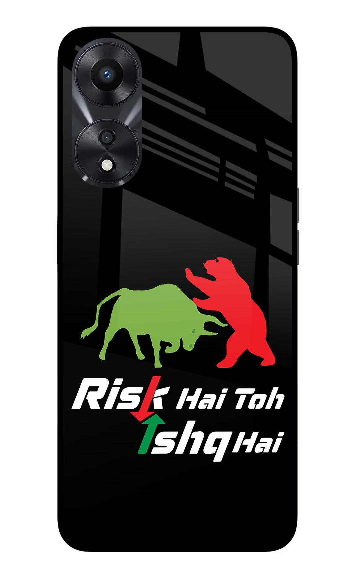 Risk Hai Toh Ishq Hai Oppo A78 5G Glass Case Back Cover by Casekaro