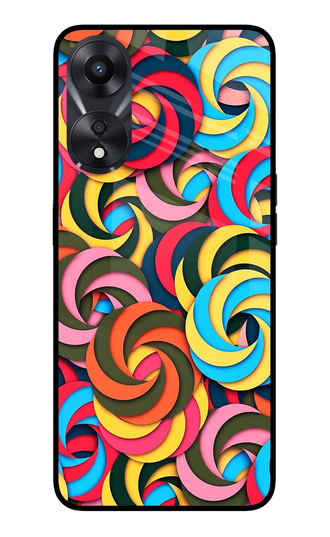 Spiral Pattern Oppo A78 5G Glass Case