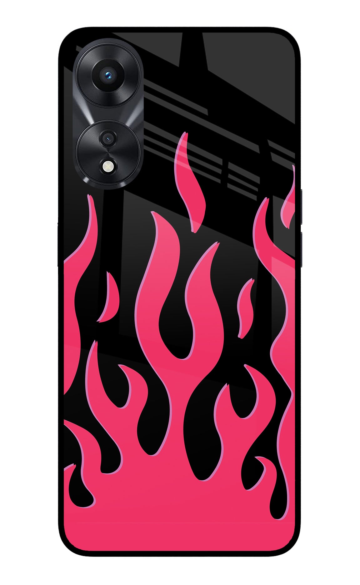 Fire Flames Oppo A78 5G Glass Case