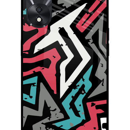 Geometric Graffiti Oppo A78 5G Glass Case Back Cover by Casekaro