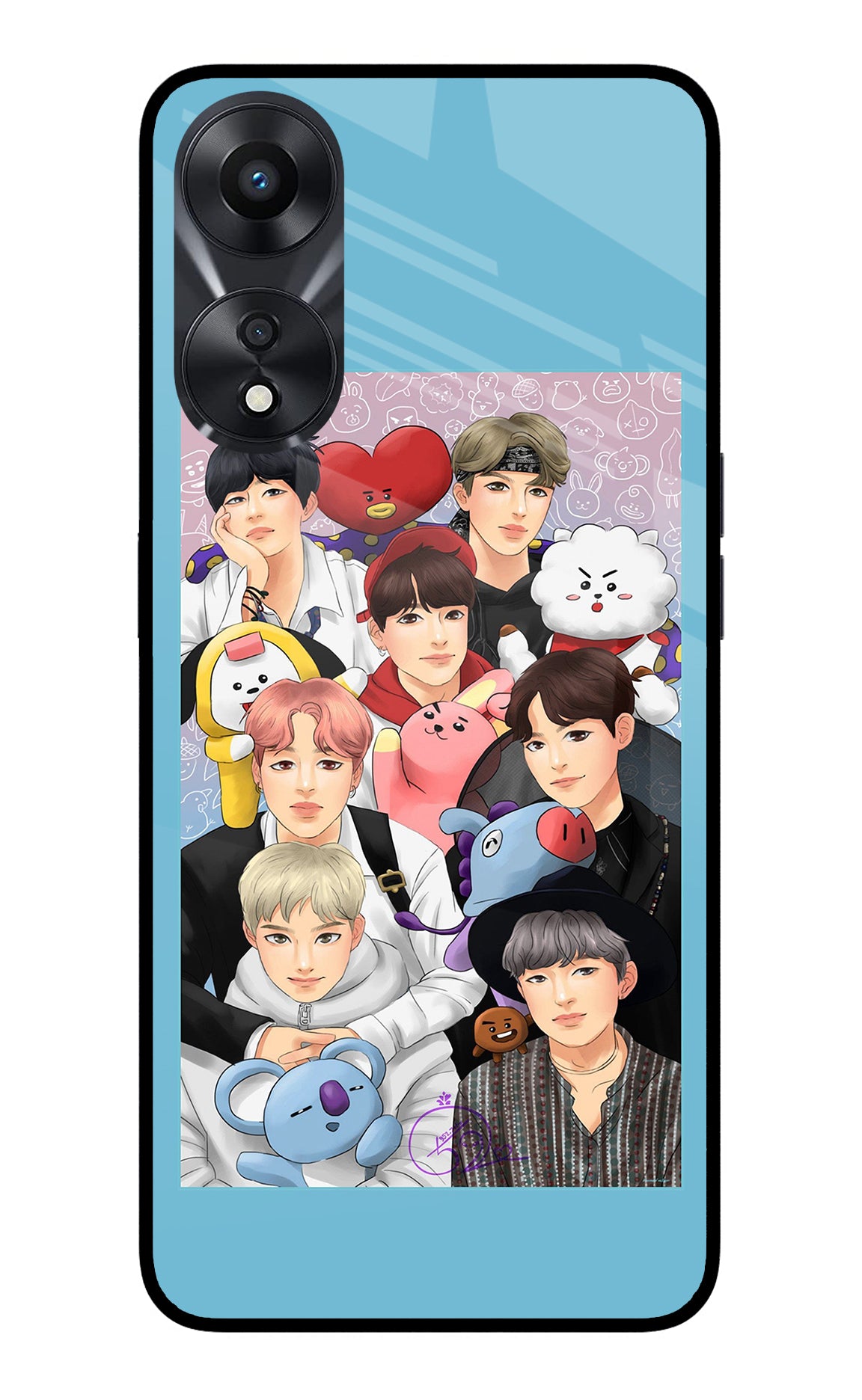 BTS with animals Oppo A78 5G Back Cover