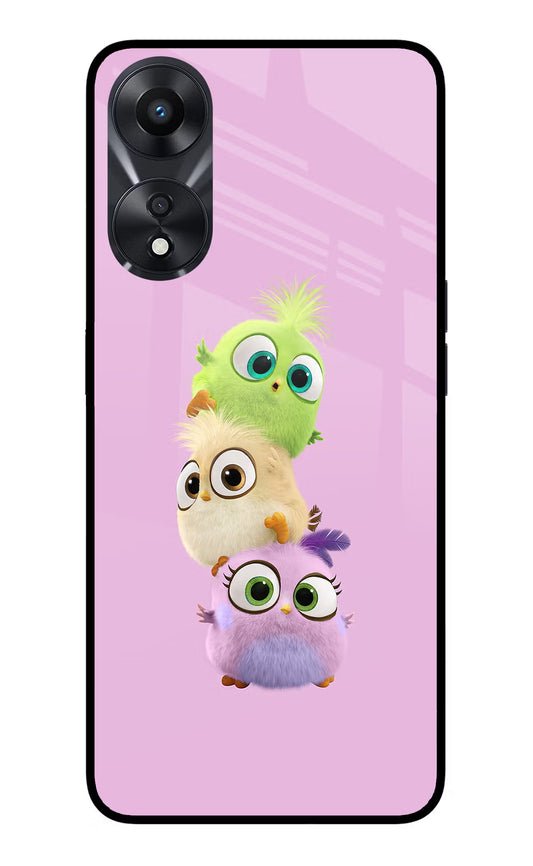 Cute Little Birds Oppo A78 5G Glass Case