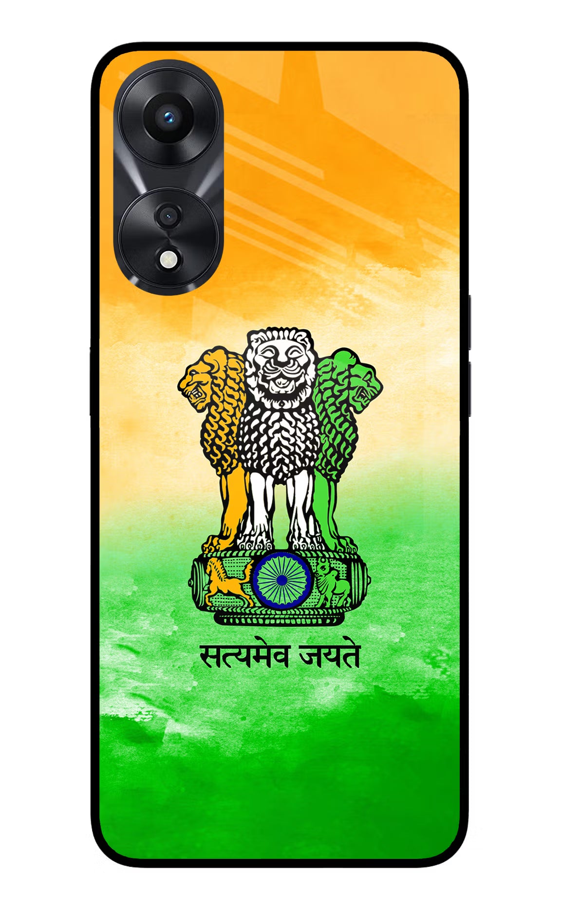 Satyamev Jayate Flag Oppo A78 5G Glass Case