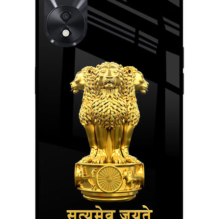 Satyamev Jayate Golden Oppo A78 5G Glass Case